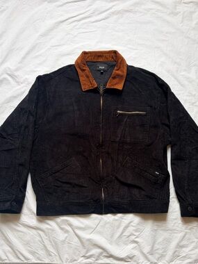 Men’s HUF Corduroy Jacket in Black, size XL